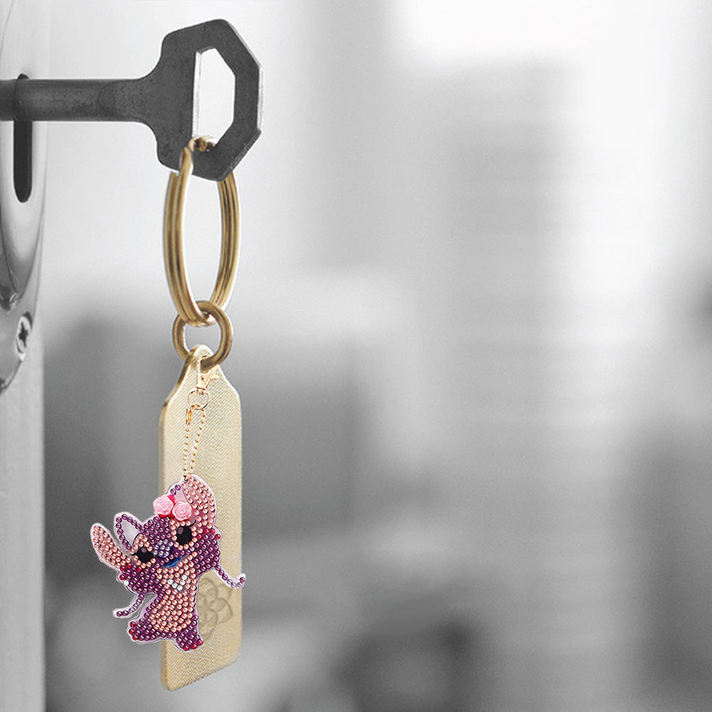 4pcs Stitch Keychain - 5D DIY Diamond Crafts