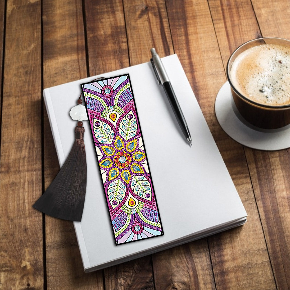 2pcs Diamond Painting Leather Tassel Bookmark - Mandala