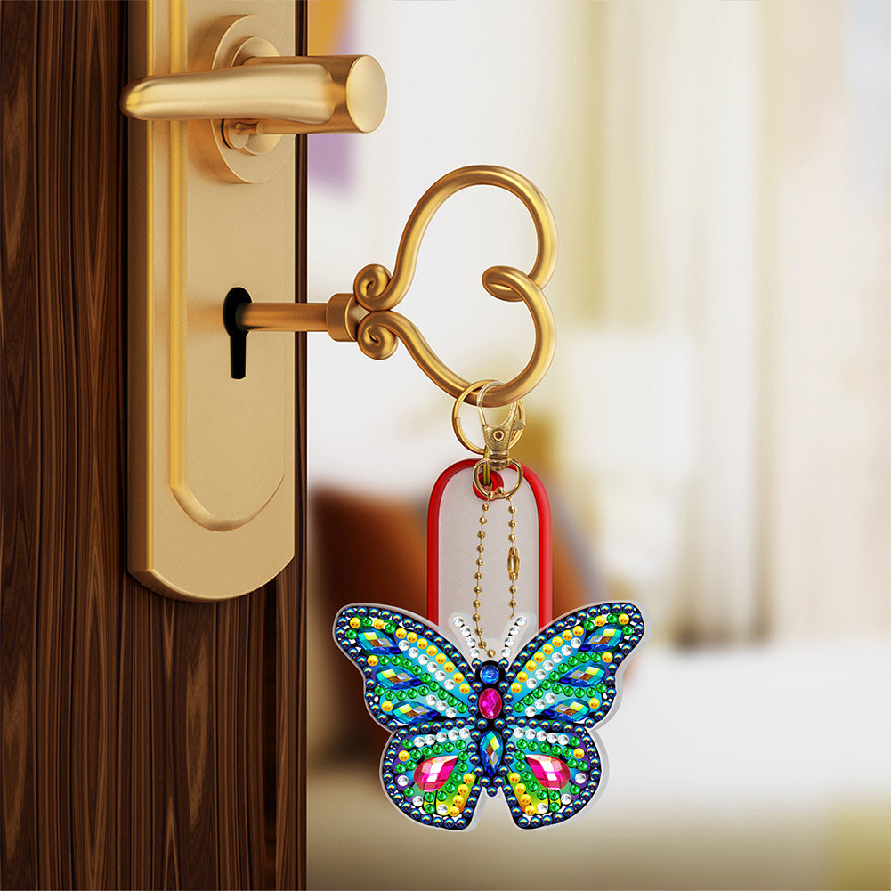2pcs butterfly slap luminous keychain - 5D DIY Diamond Crafts