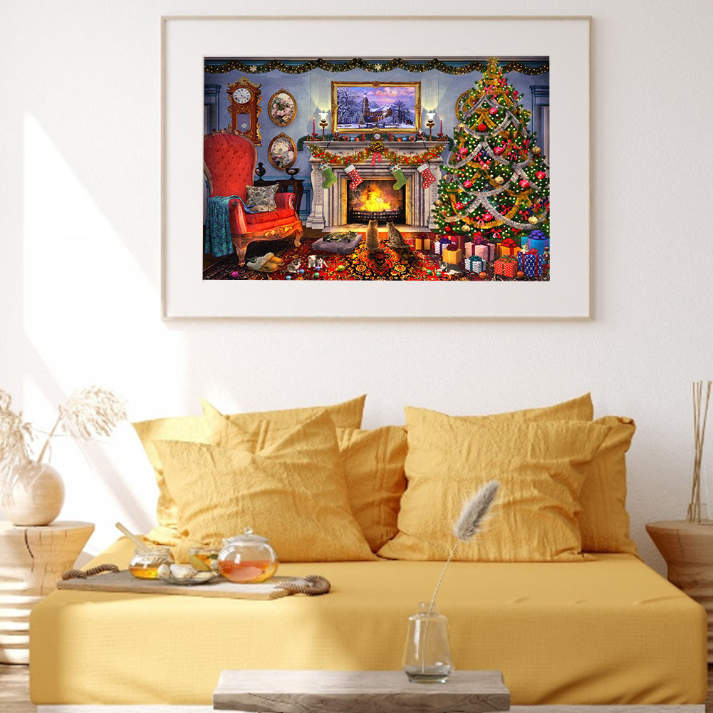 (60*45cm)Cozy House - Full Round Drill Diamond Painting