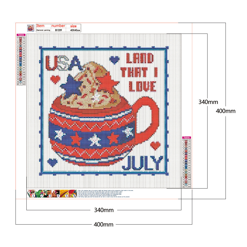 (40*40cm)Month Dessert Cup - Full Round Drill Diamond Painting