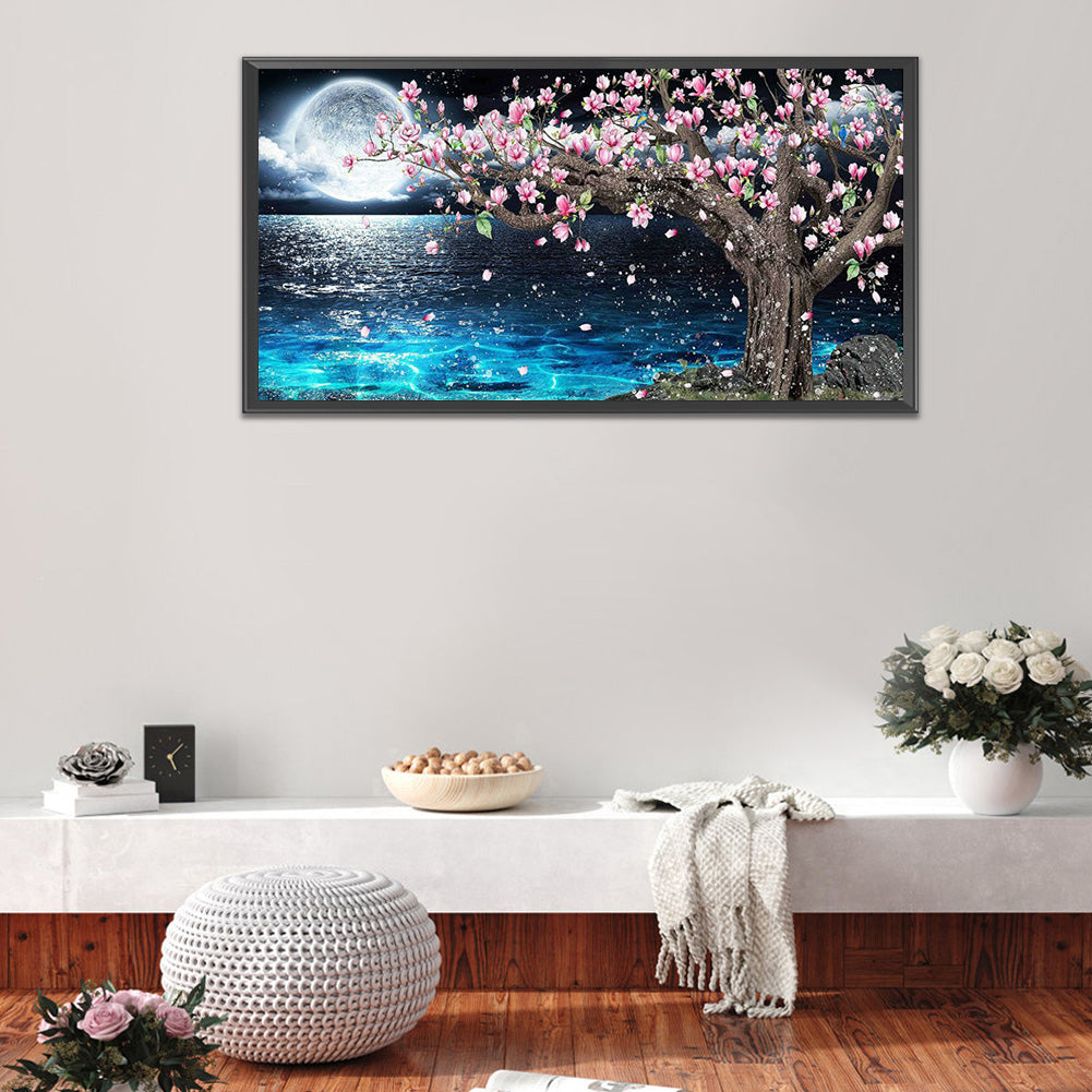 (80*40cm)Moon Peach Blossoms - Full Round Drill Diamond Painting
