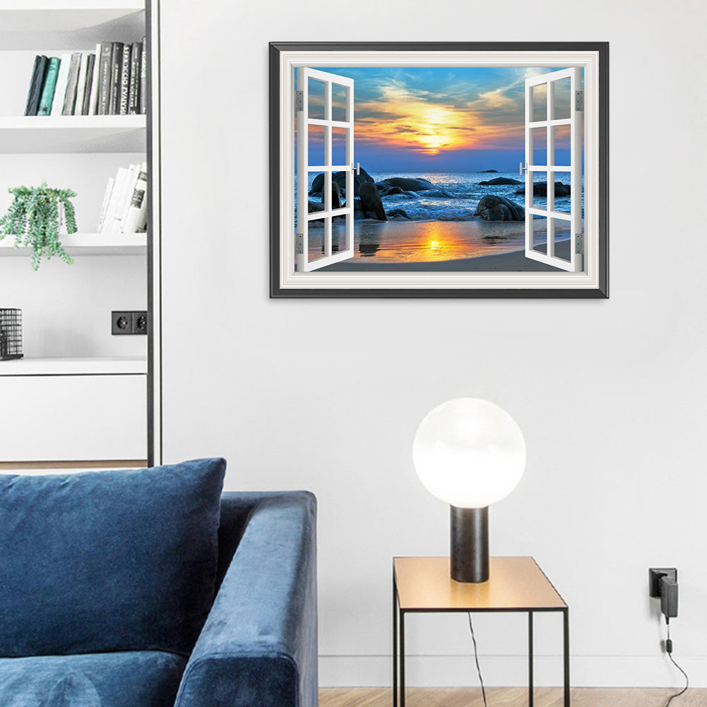 Window Landscape - Full Round Drill Diamond Painting
