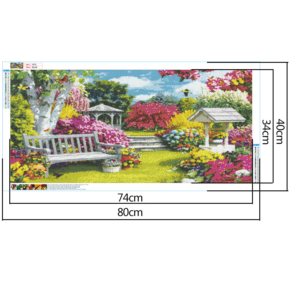 (80*40cm)Garden - Full Round Drill Diamond Painting