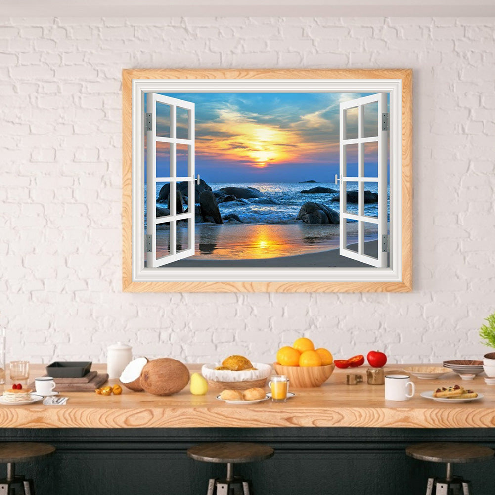 Window Landscape - Full Round Drill Diamond Painting