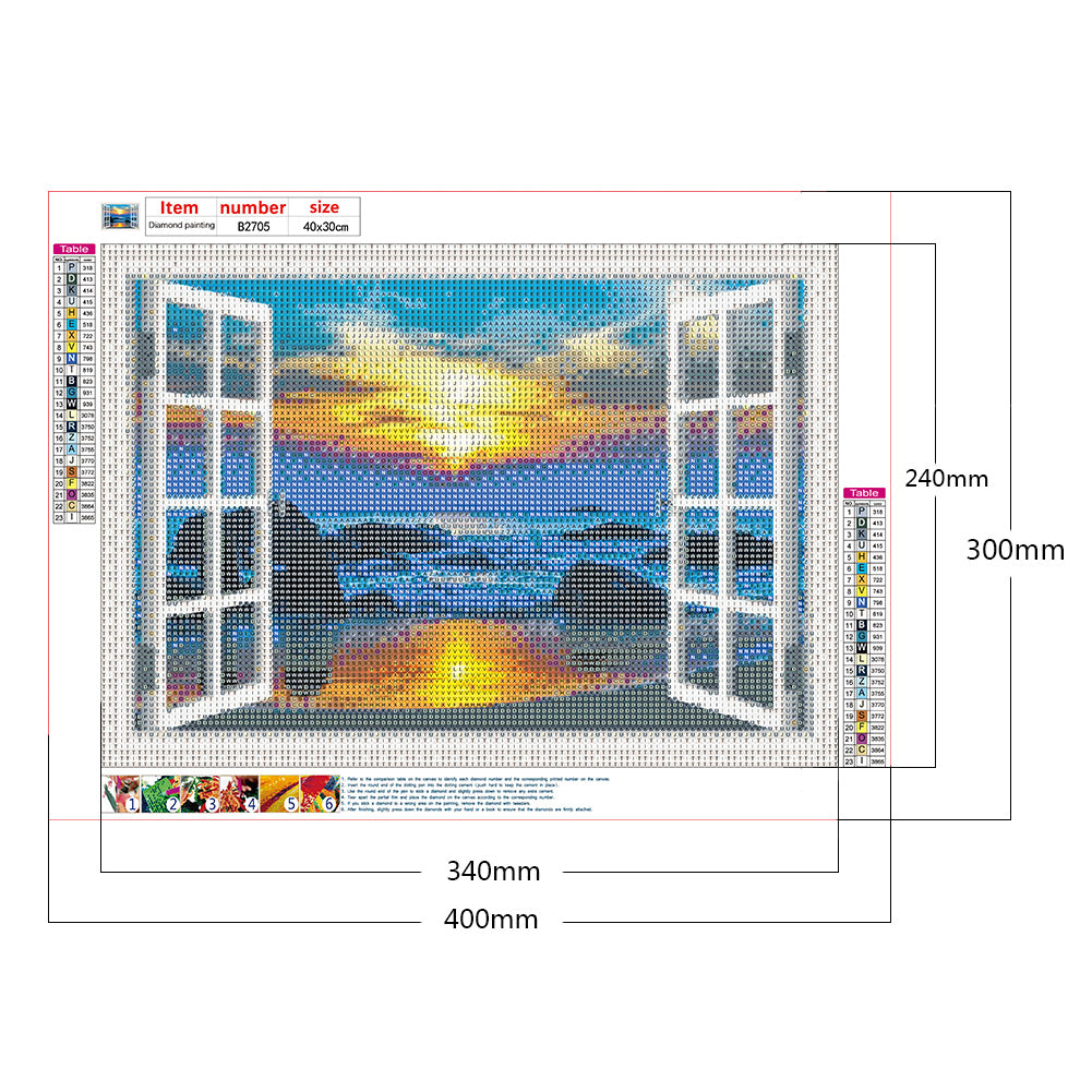 Window Landscape - Full Round Drill Diamond Painting