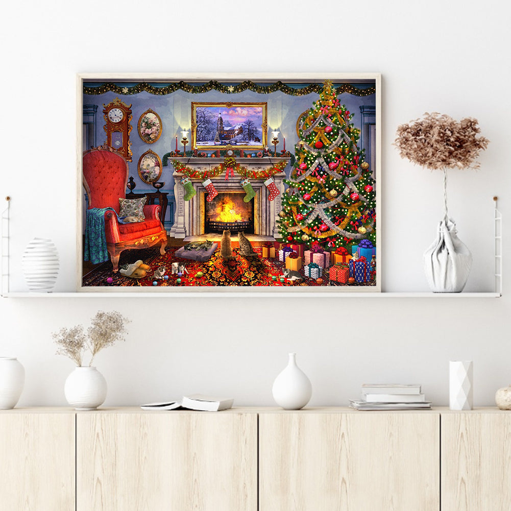 (60*45cm)Cozy House - Full Round Drill Diamond Painting