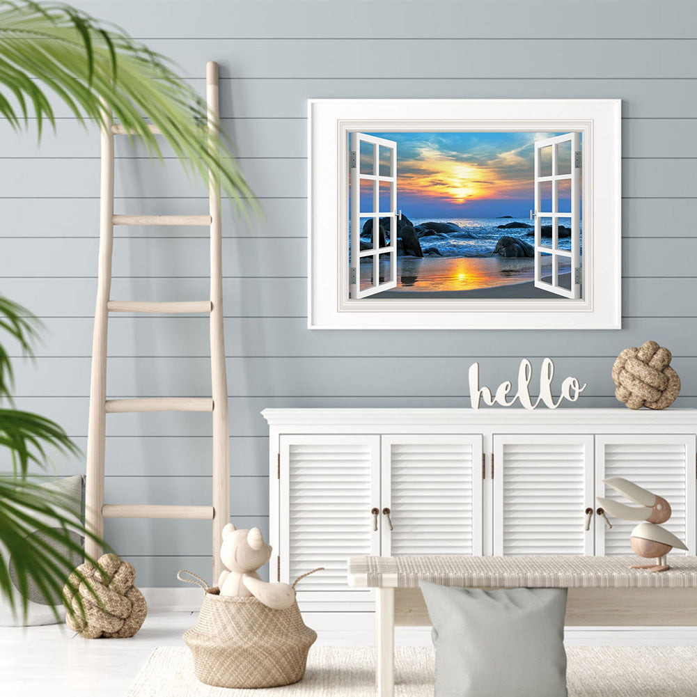 Window Landscape - Full Round Drill Diamond Painting