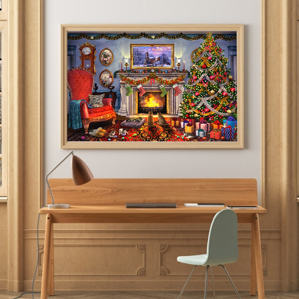(60*45cm)Cozy House - Full Round Drill Diamond Painting