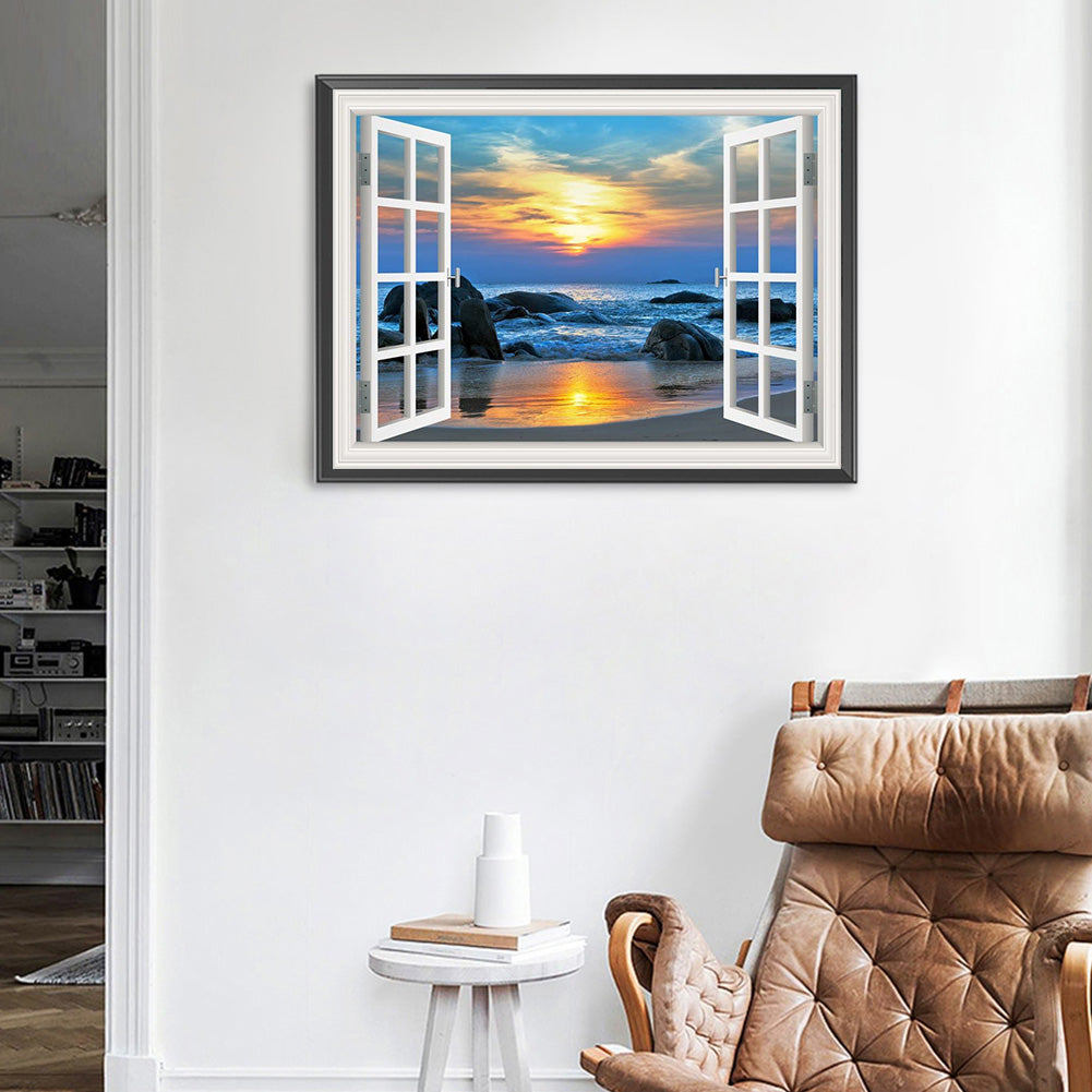 Window Landscape - Full Round Drill Diamond Painting