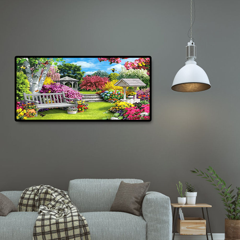 (80*40cm)Garden - Full Round Drill Diamond Painting