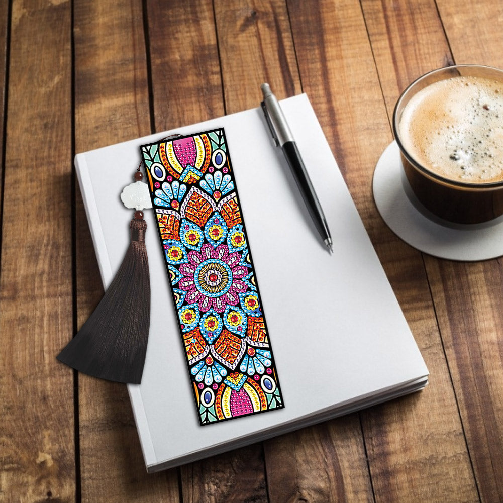2pcs Diamond Painting Leather Tassel Bookmark - Mandala