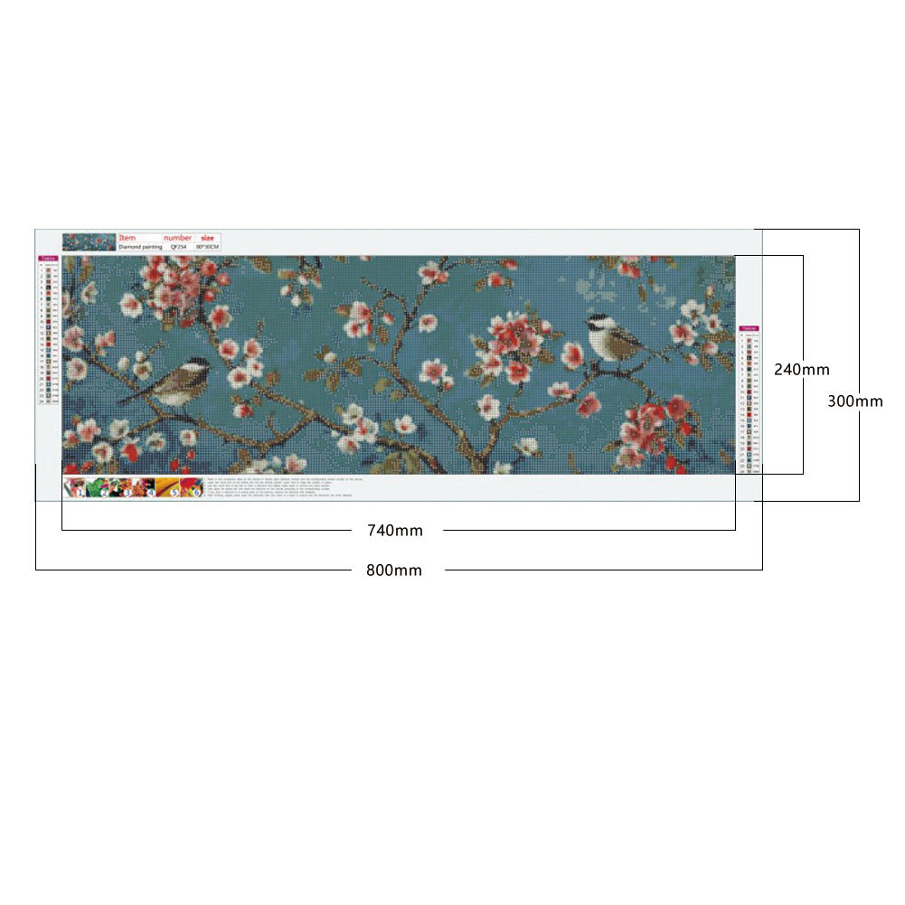 (80*30cm)Spring Branch Bird - Full Round Drill Diamond Painting