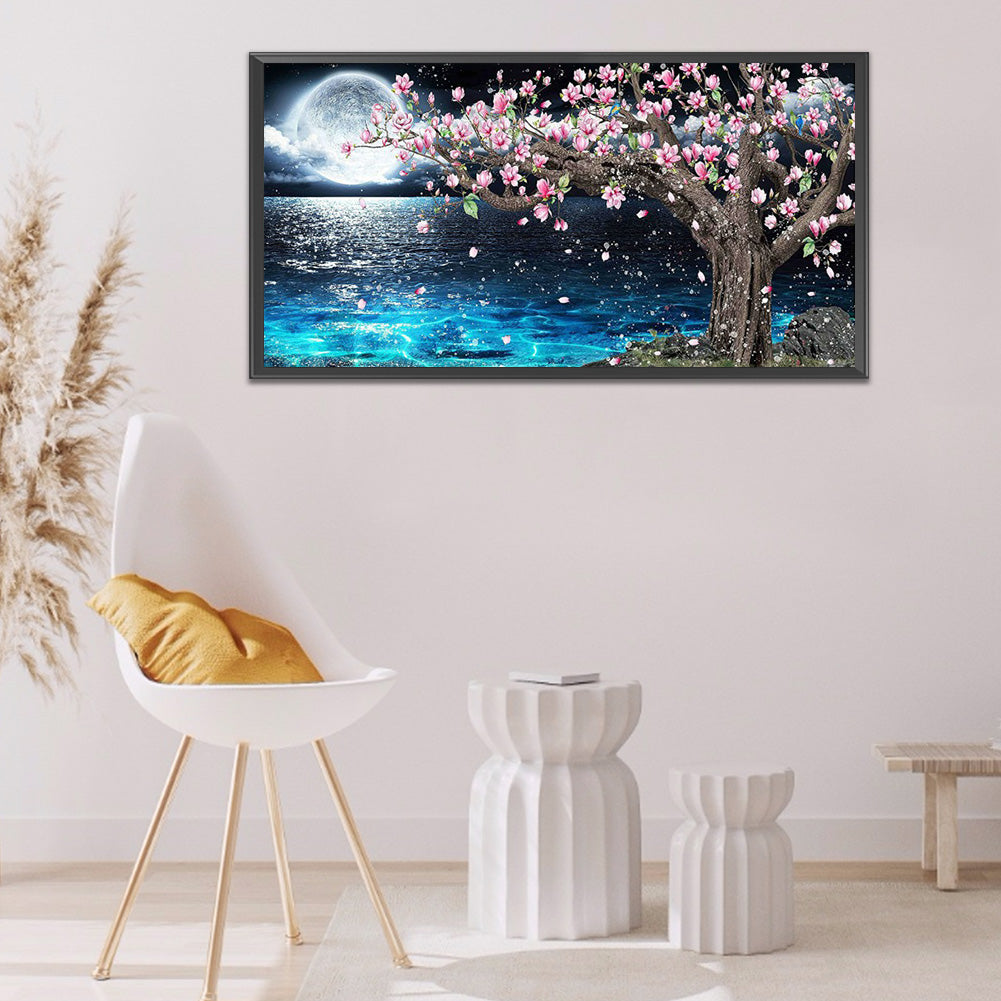 (80*40cm)Moon Peach Blossoms - Full Round Drill Diamond Painting
