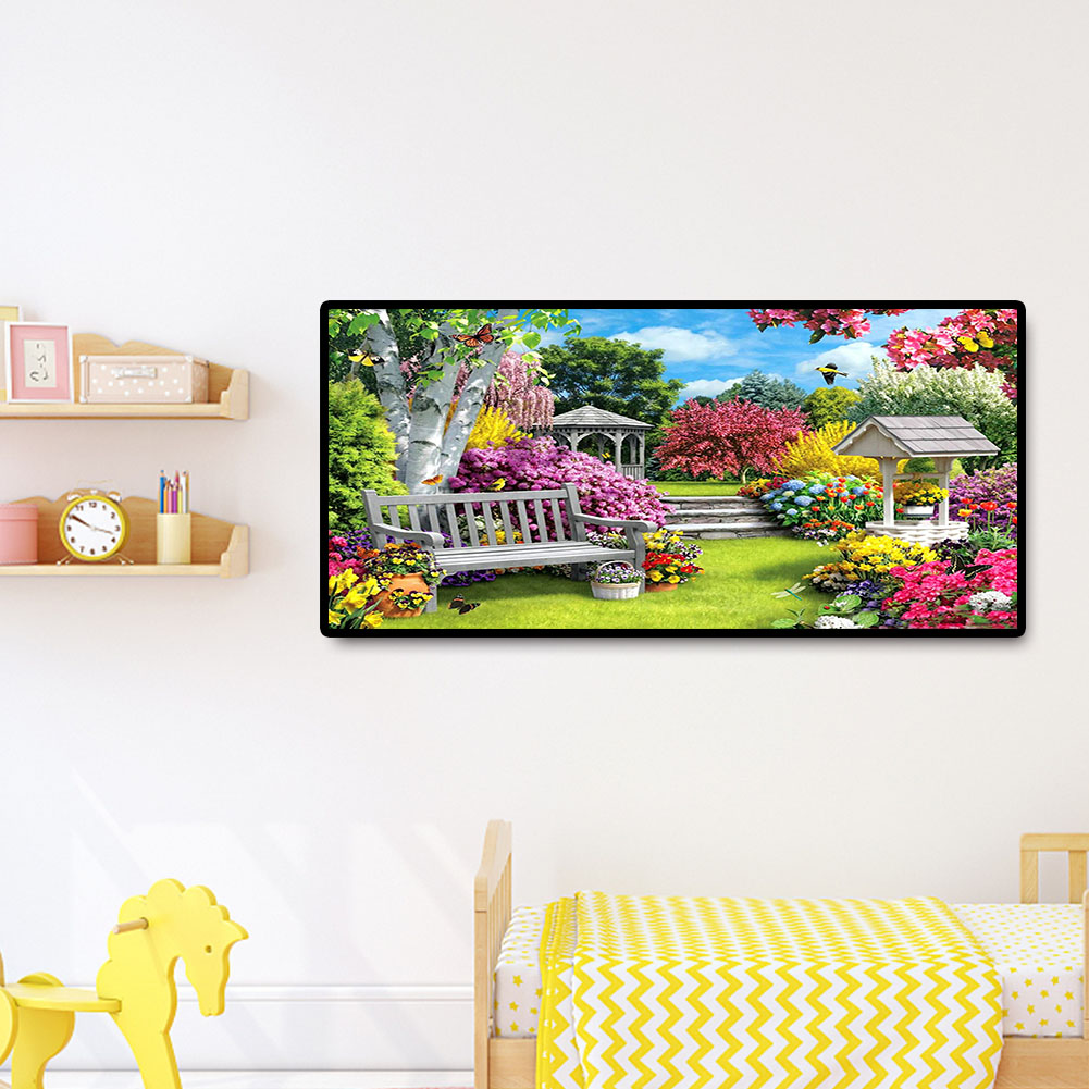 (80*40cm)Garden - Full Round Drill Diamond Painting
