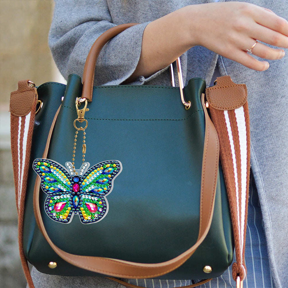 2pcs butterfly slap luminous keychain - 5D DIY Diamond Crafts