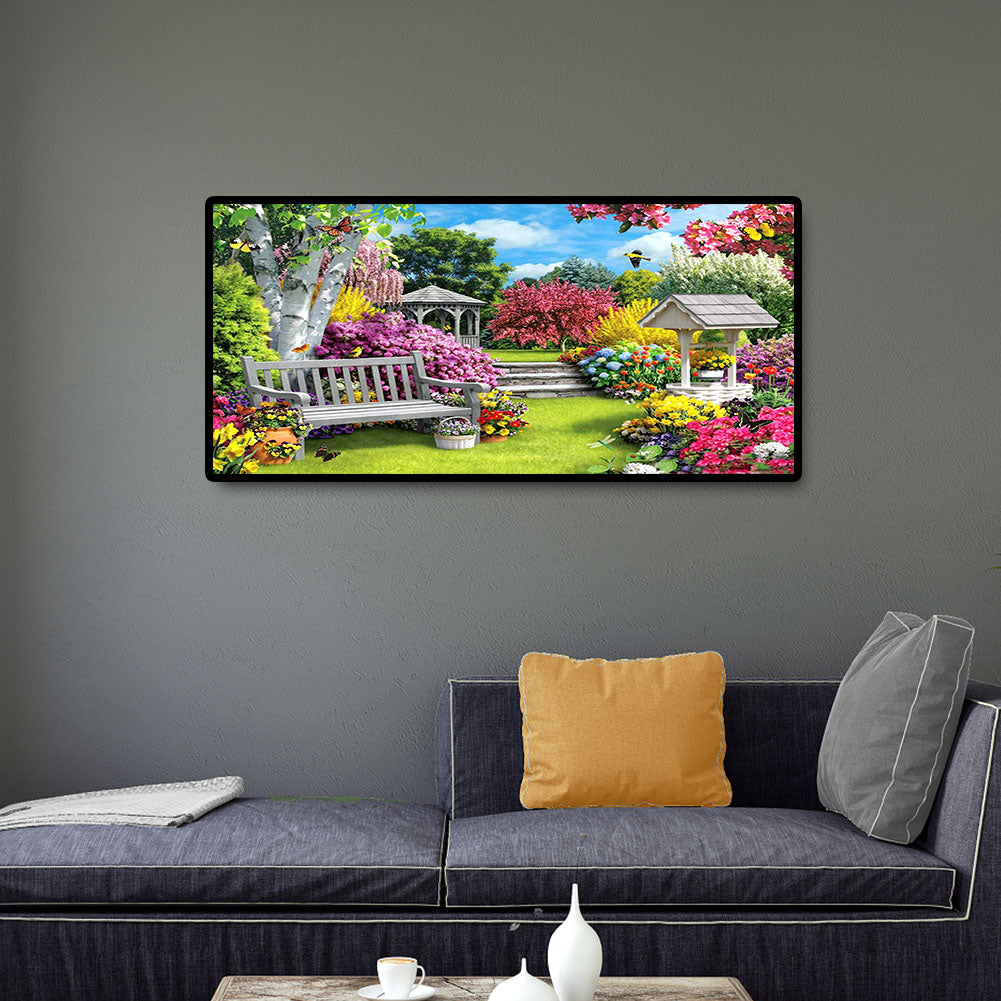 (80*40cm)Garden - Full Round Drill Diamond Painting
