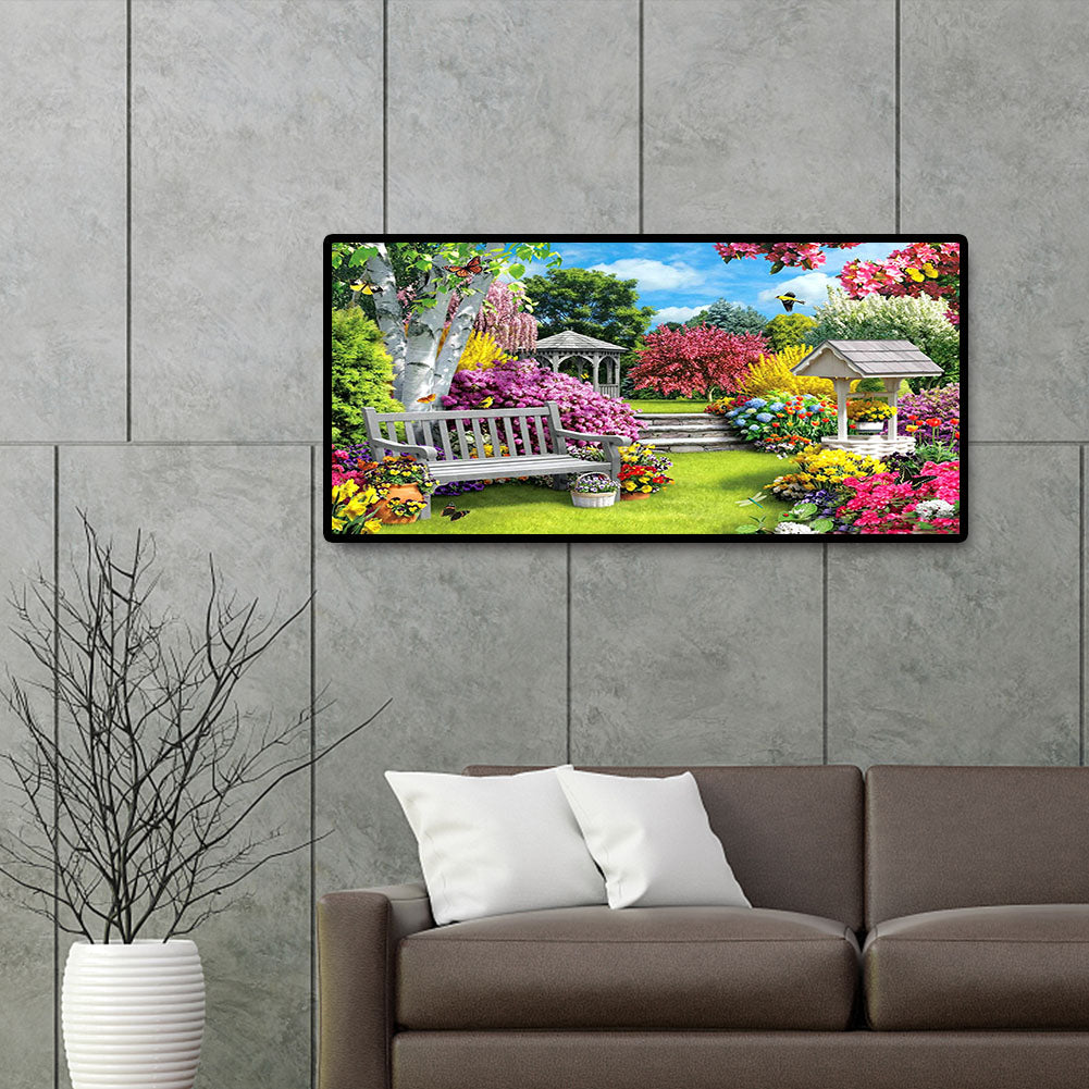 (80*40cm)Garden - Full Round Drill Diamond Painting