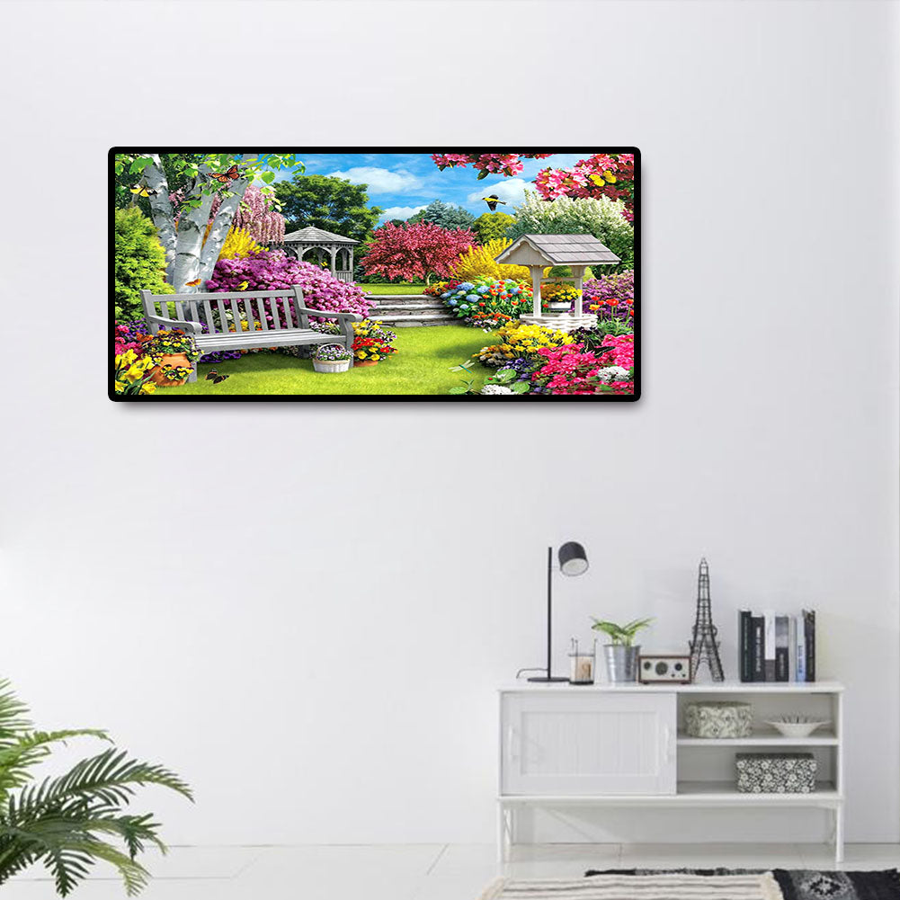 (80*40cm)Garden - Full Round Drill Diamond Painting