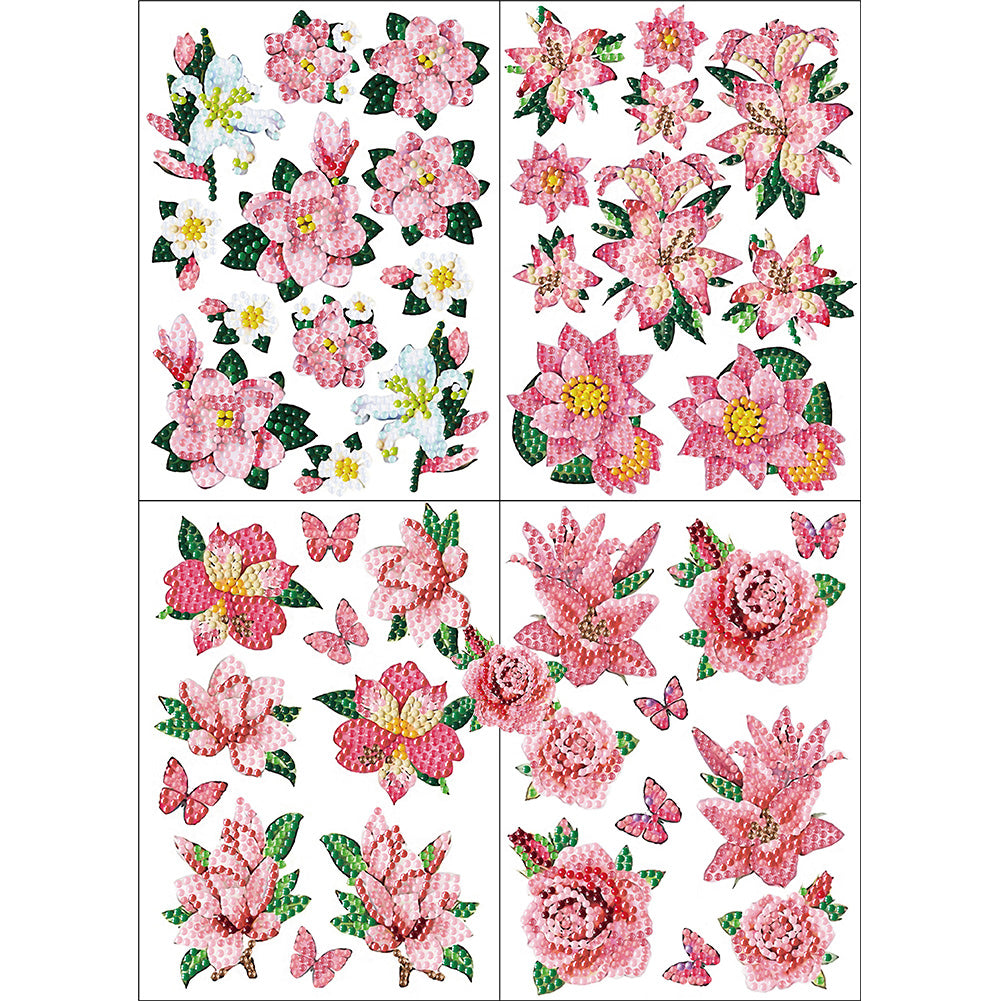 4pcs Diamond Painting Stickers - Flower
