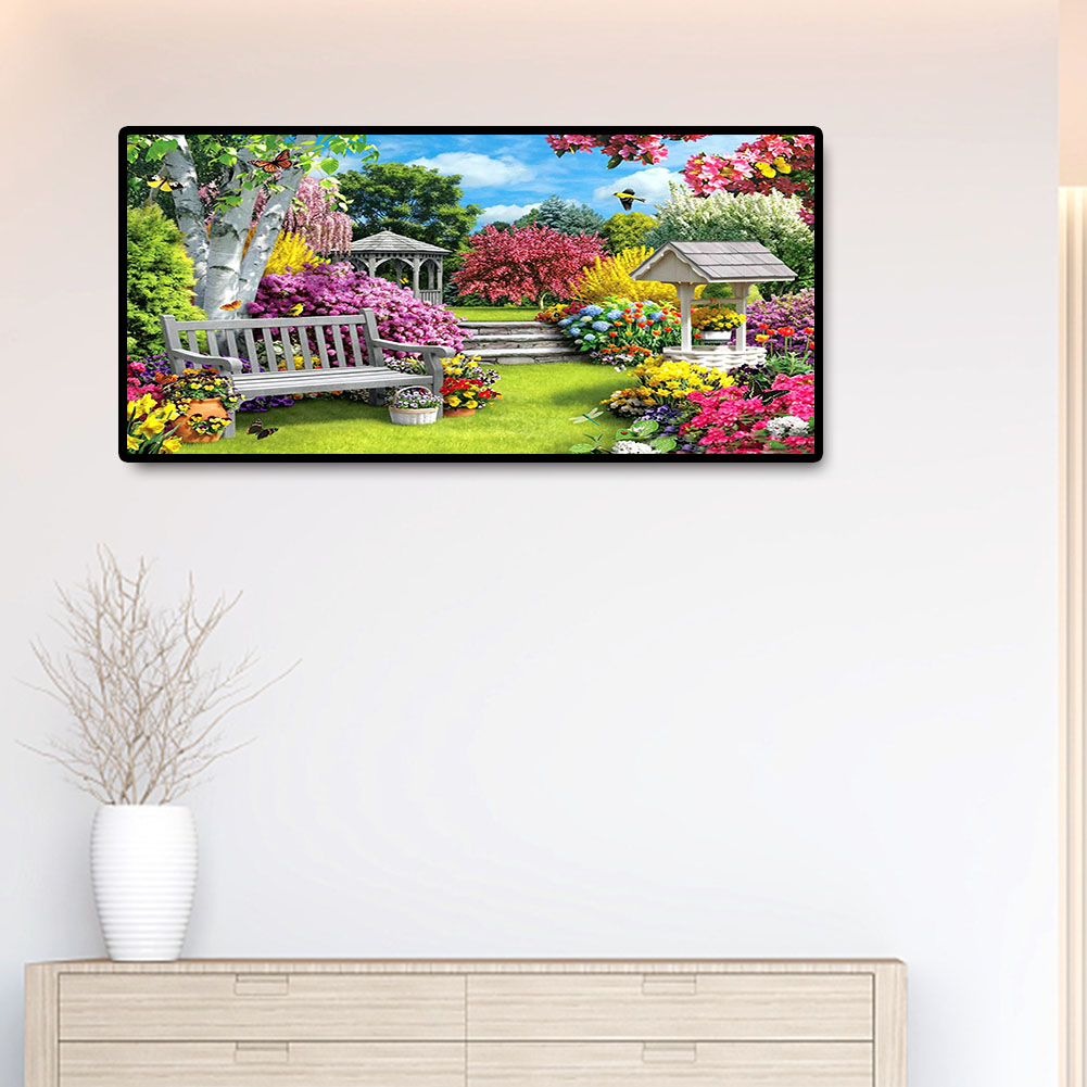 (80*40cm)Garden - Full Round Drill Diamond Painting