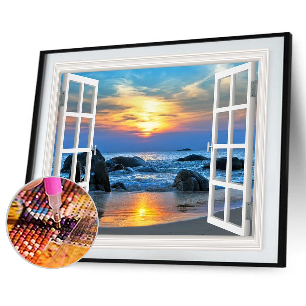 Window Landscape - Full Round Drill Diamond Painting