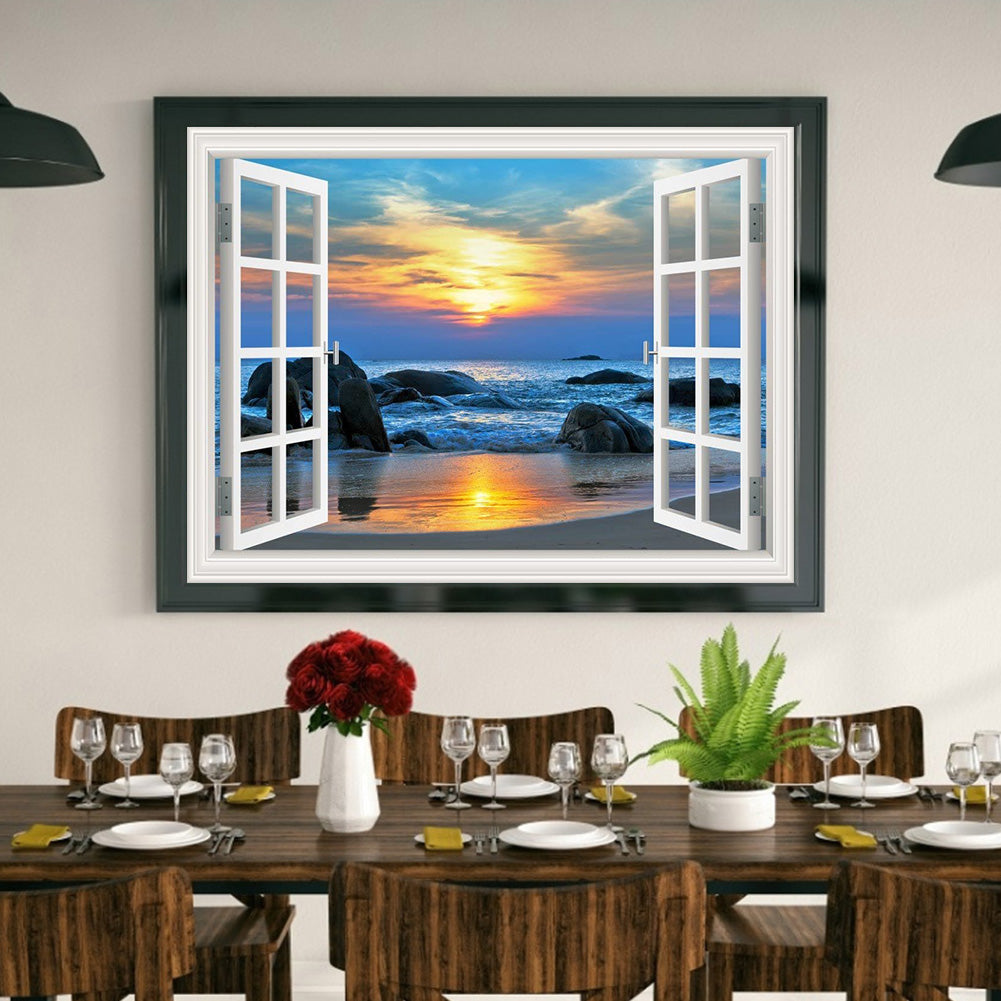 Window Landscape - Full Round Drill Diamond Painting