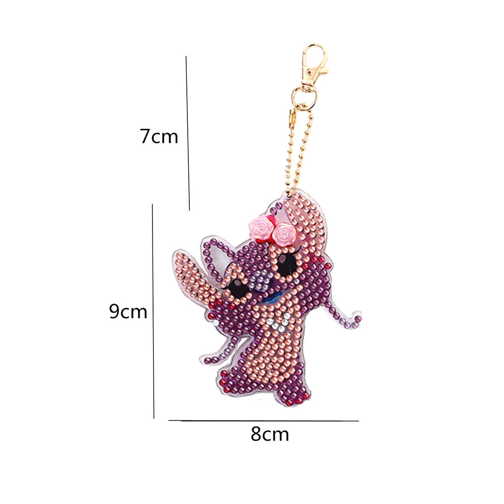 4pcs Stitch Keychain - 5D DIY Diamond Crafts