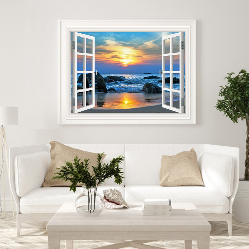 Window Landscape - Full Round Drill Diamond Painting