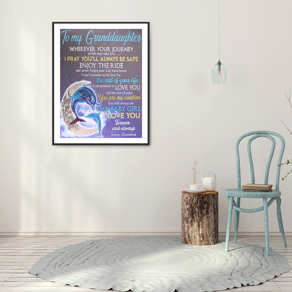 (40*50cm)English Letters - Crystal Rhinestone Diamond Painting