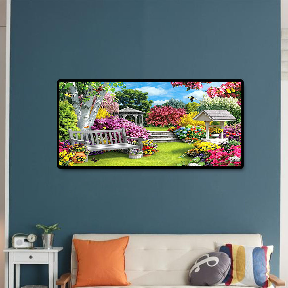(80*40cm)Garden - Full Round Drill Diamond Painting