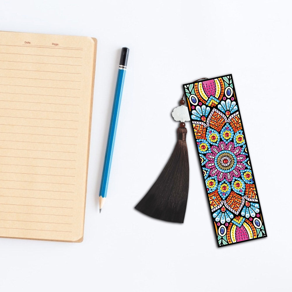 2pcs Diamond Painting Leather Tassel Bookmark - Mandala