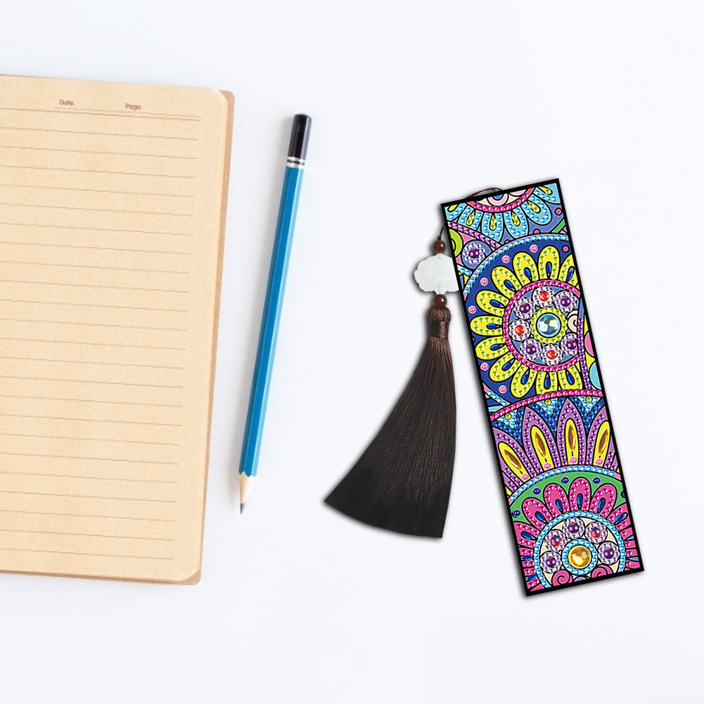 2pcs Diamond Painting Leather Tassel Bookmark - Mandala