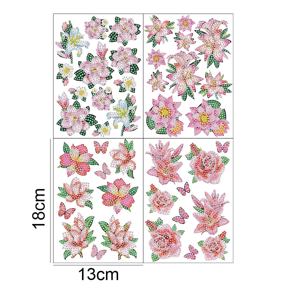 4pcs Diamond Painting Stickers - Flower