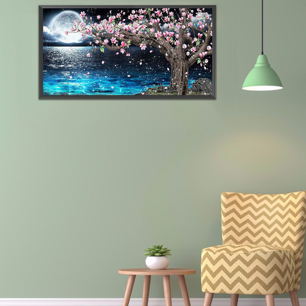 (80*40cm)Moon Peach Blossoms - Full Round Drill Diamond Painting