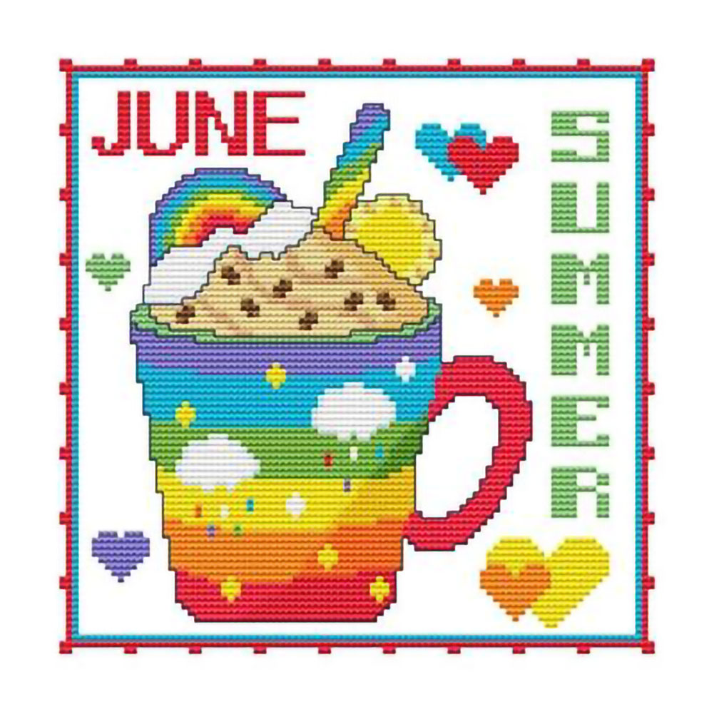 (40*40cm)Month Dessert Cup - Full Round Drill Diamond Painting