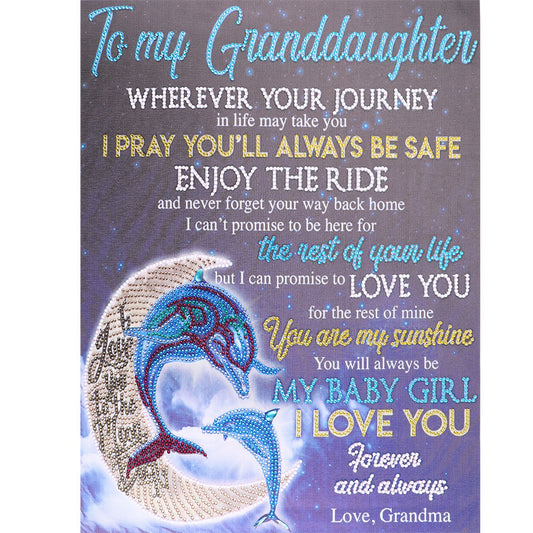 (40*50cm)English Letters - Crystal Rhinestone Diamond Painting