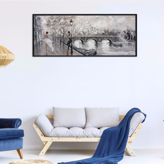 (70*30cm)Oil Painting Street - Full Round Drill Diamond Painting