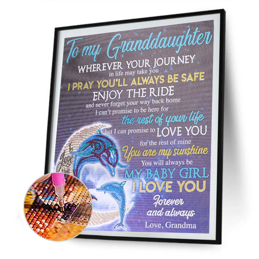 (40*50cm)English Letters - Crystal Rhinestone Diamond Painting