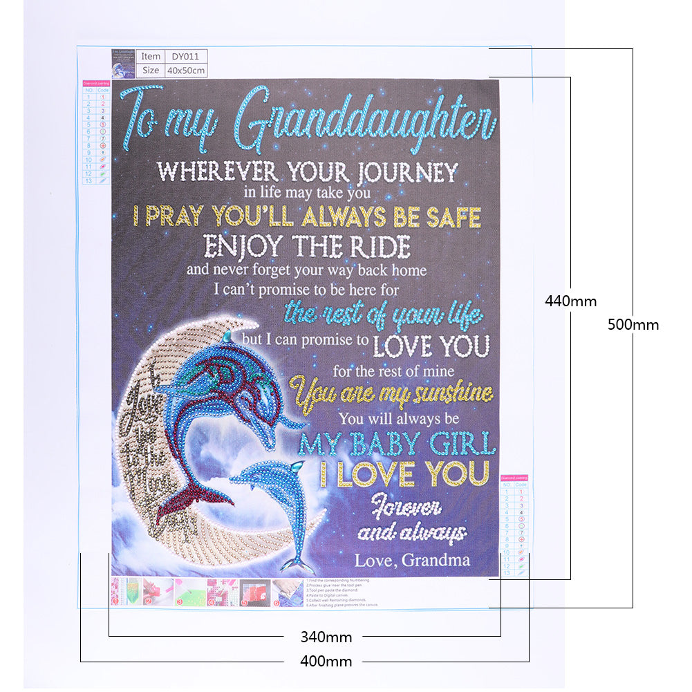 (40*50cm)English Letters - Crystal Rhinestone Diamond Painting