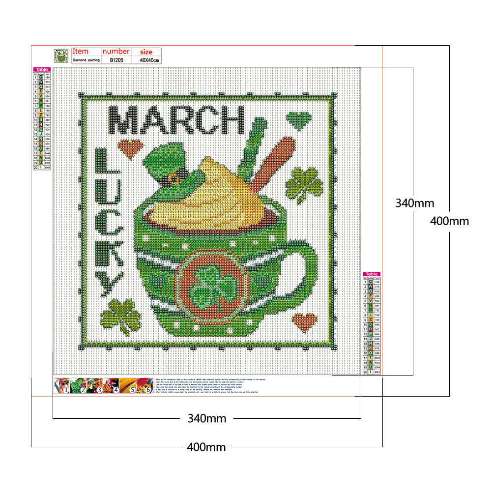 (40*40cm)Month Dessert Cup - Full Round Drill Diamond Painting
