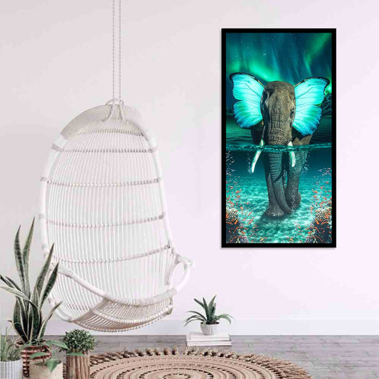 (40*70cm)Butterfly Elephant - Full Round Drill Diamond Painting