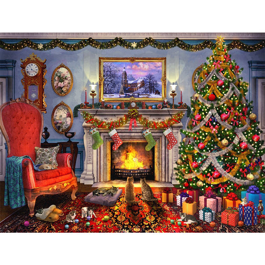 (60*45cm)Cozy House - Full Round Drill Diamond Painting