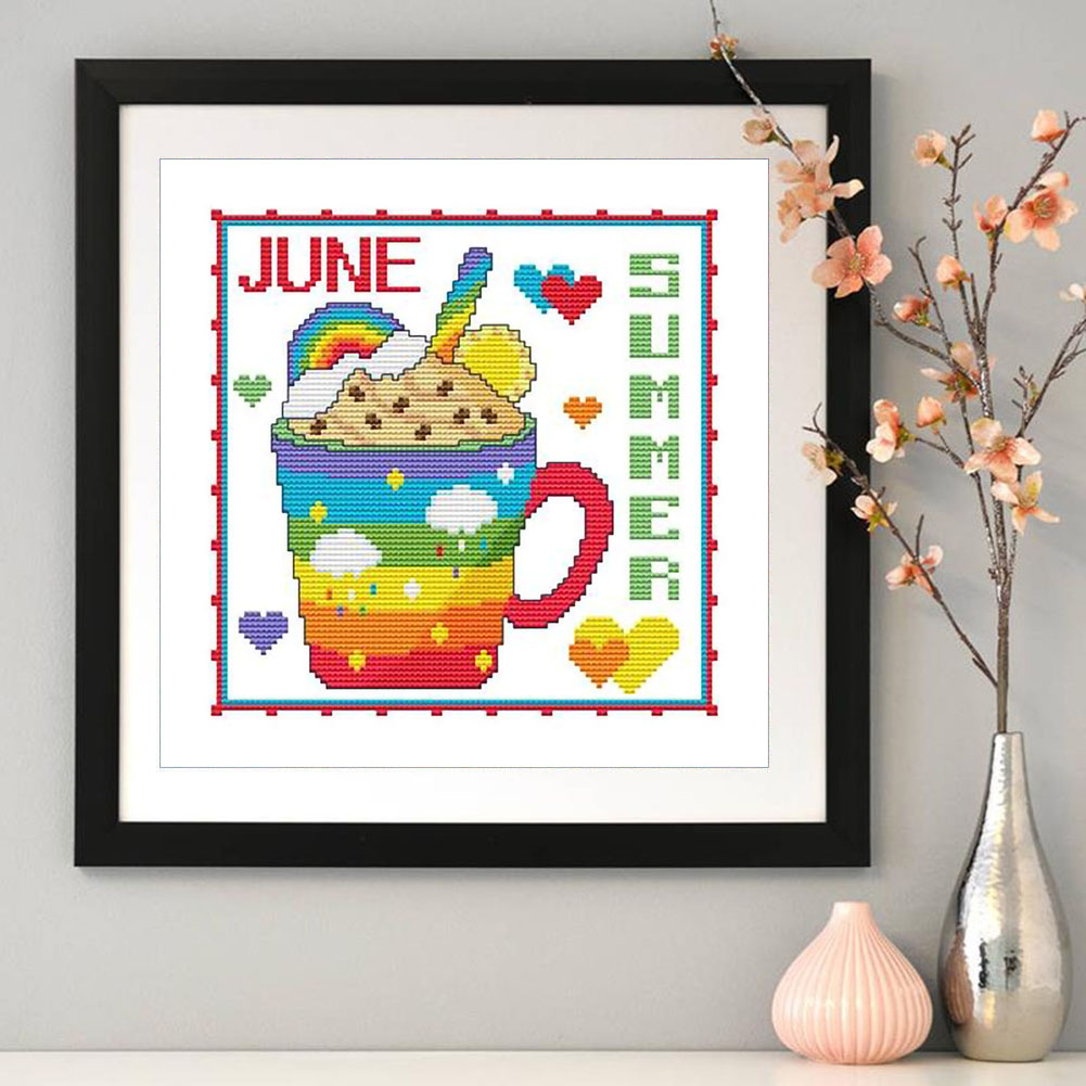 (40*40cm)Month Dessert Cup - Full Round Drill Diamond Painting