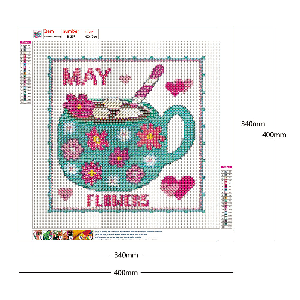 (40*40cm)Month Dessert Cup - Full Round Drill Diamond Painting