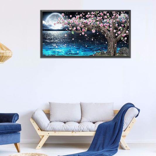 (80*40cm)Moon Peach Blossoms - Full Round Drill Diamond Painting