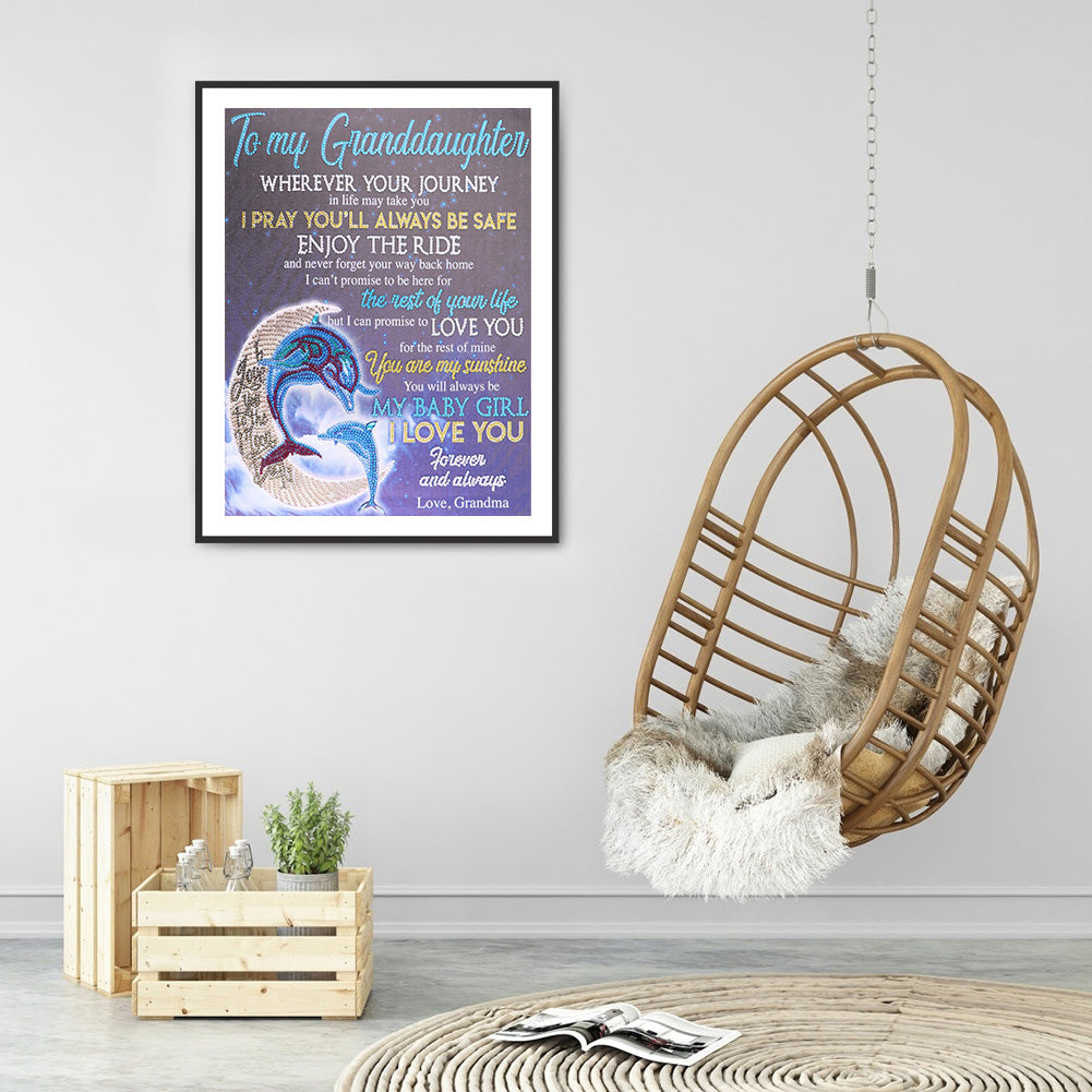 (40*50cm)English Letters - Crystal Rhinestone Diamond Painting