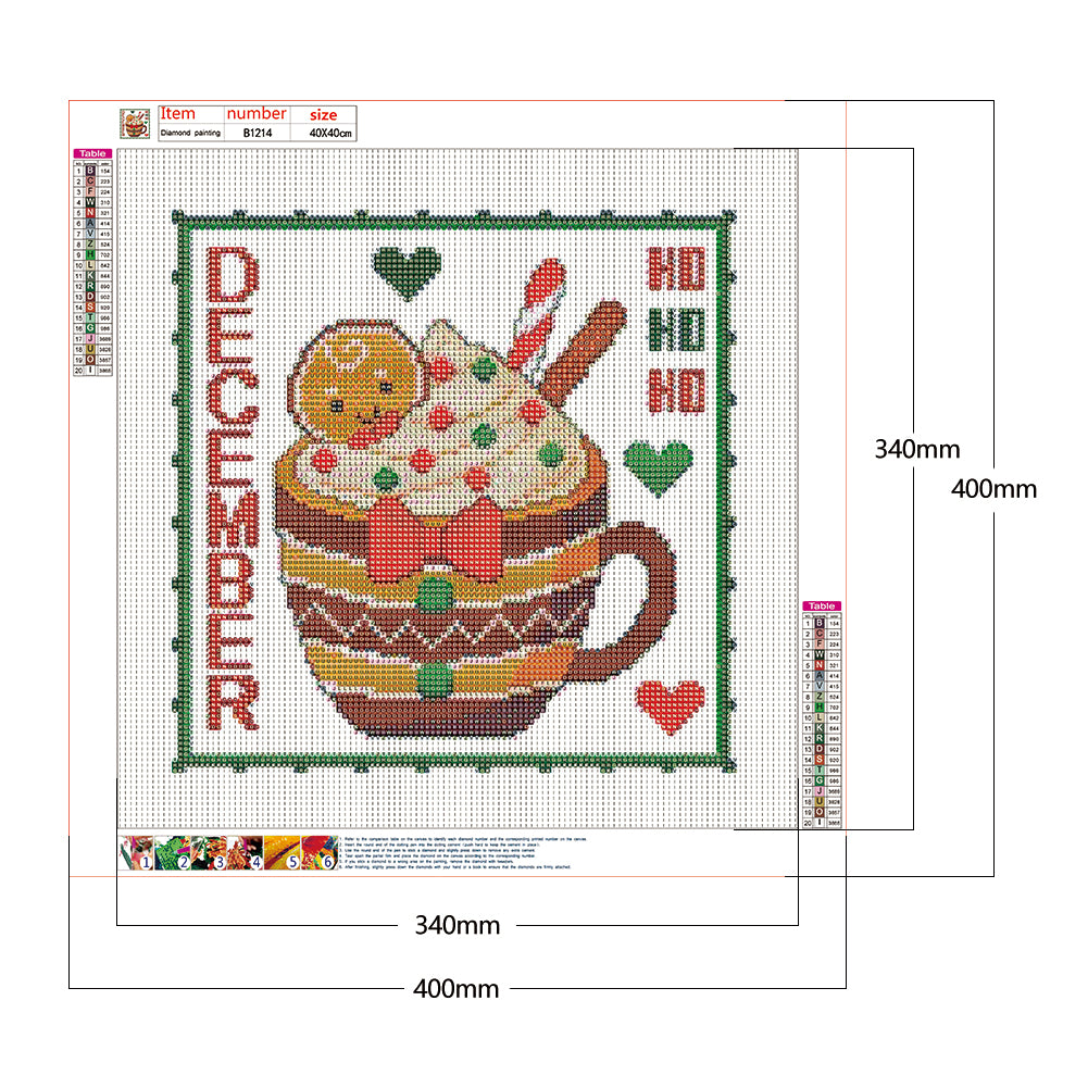 (40*40cm)Month Dessert Cup - Full Round Drill Diamond Painting