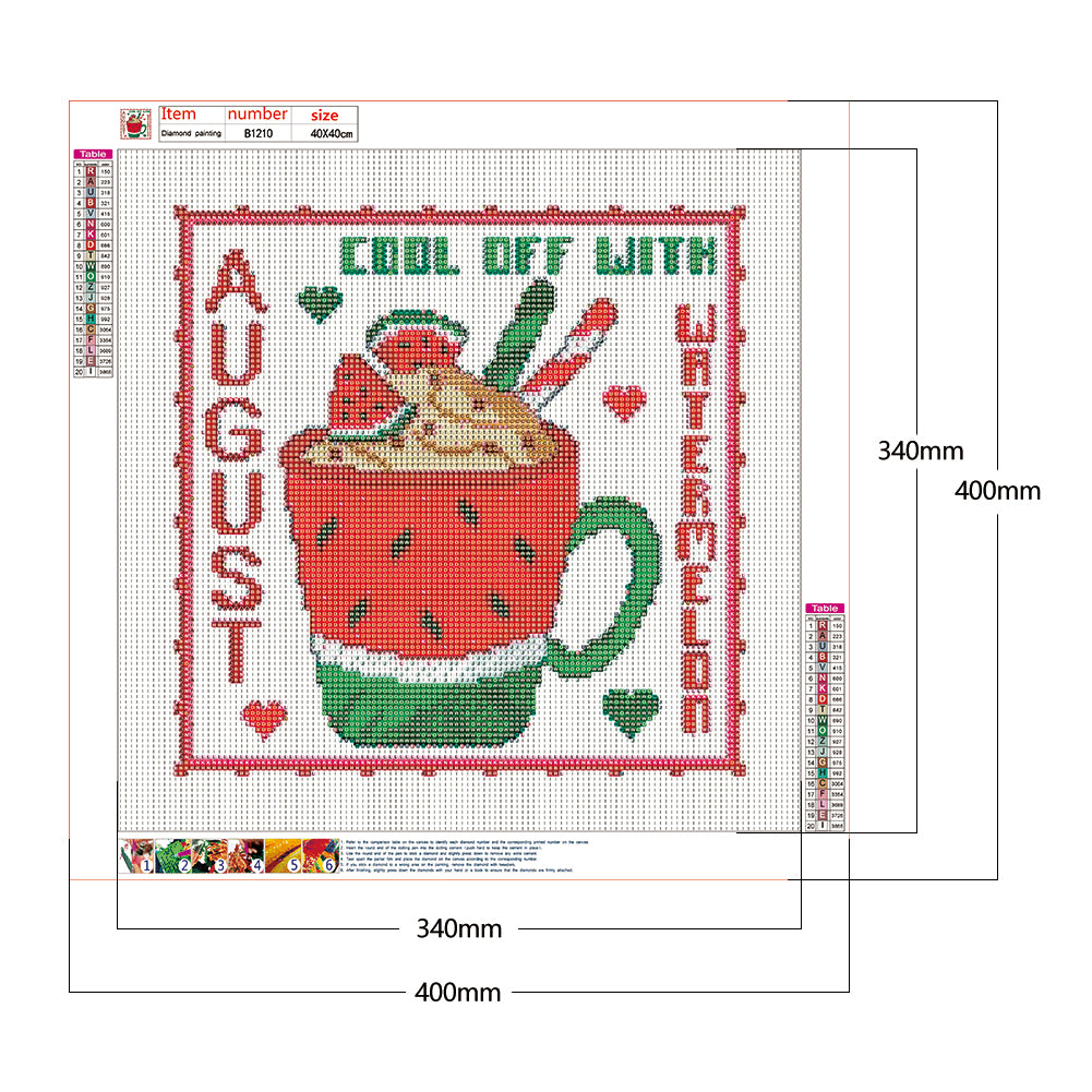 (40*40cm)Month Dessert Cup - Full Round Drill Diamond Painting