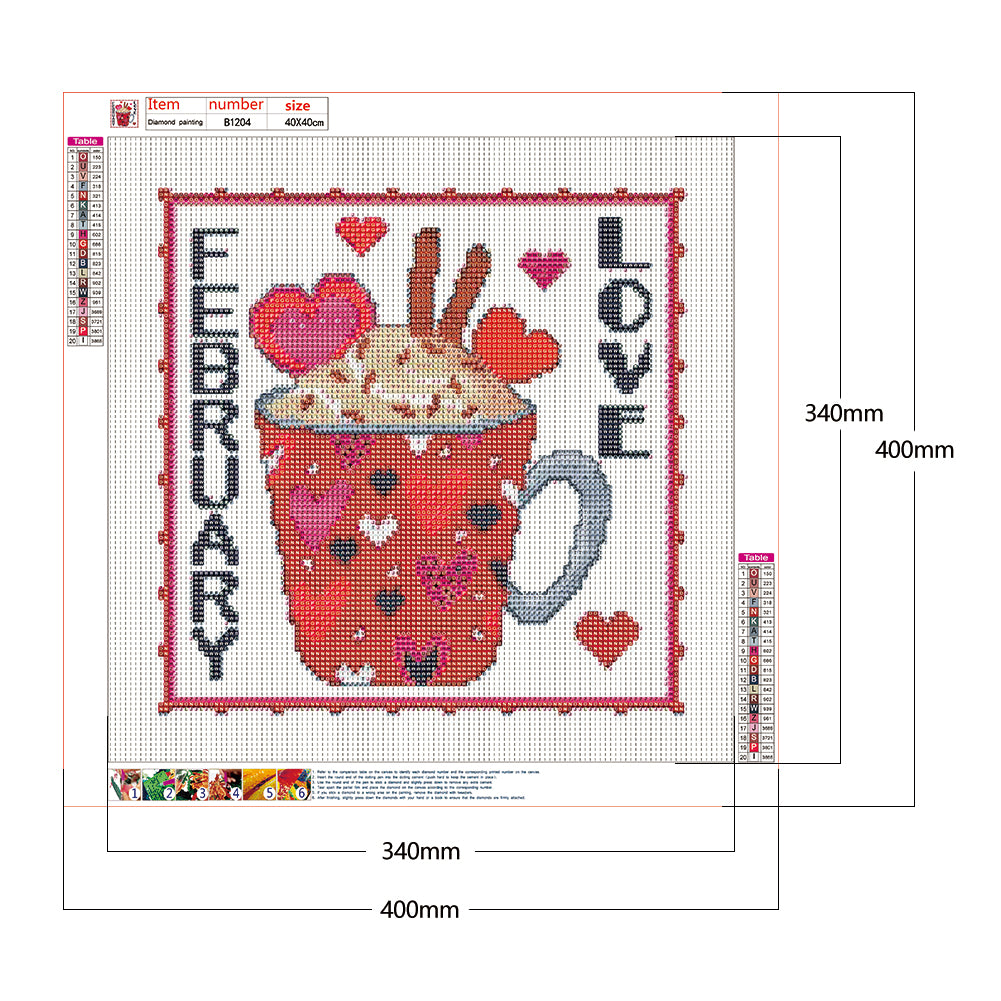(40*40cm)Month Dessert Cup - Full Round Drill Diamond Painting